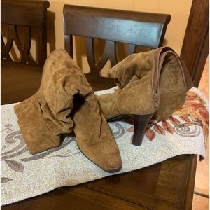 High heel boots beautiful suede